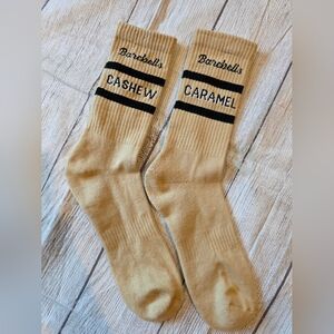 Barebells Cashew Merch Crew Socks Tan Black Size M